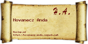 Hovanecz Anda névjegykártya